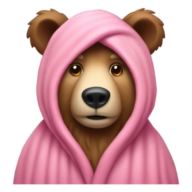 Bear under a Pink robe sticker