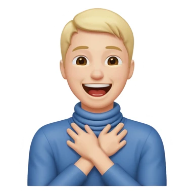 Arms around neck chocking myself while laughing  sticker