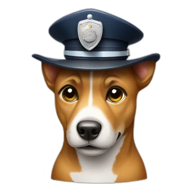 dog wearing hat with police light sticker