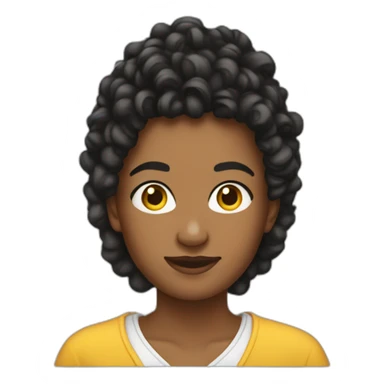 Adolescente qui se fait des boucles sticker