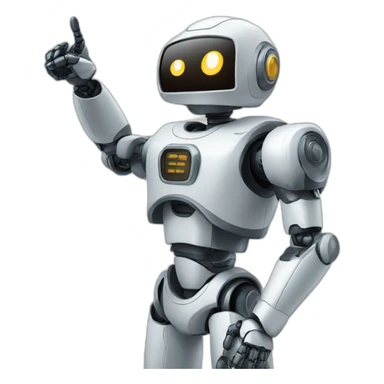 robot pointing to the sky sticker