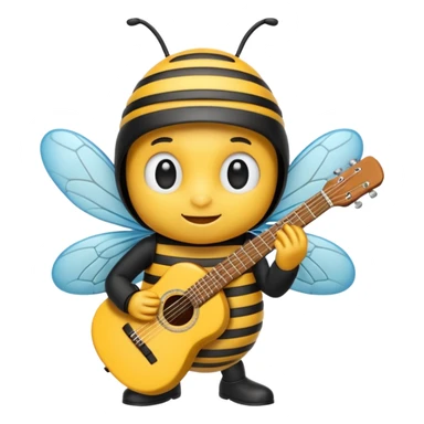 guitar player bee sticker