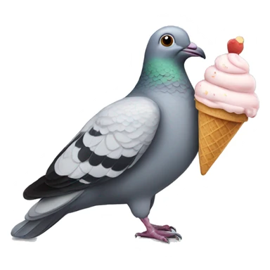 pigeon with an ice cream sticker