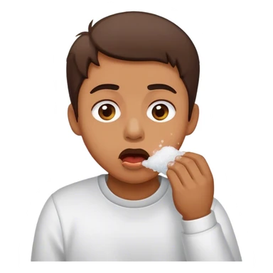 Person making the motion of shaking salt into there mouth  sticker