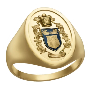 signet ring with family crest sticker