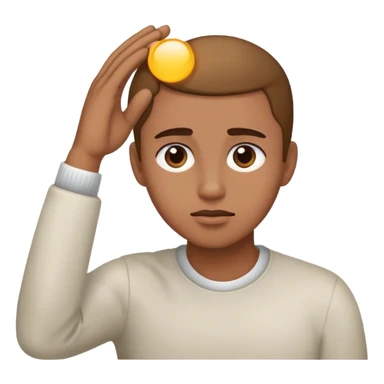 A person with their hand on their forehead, looking ahead sticker