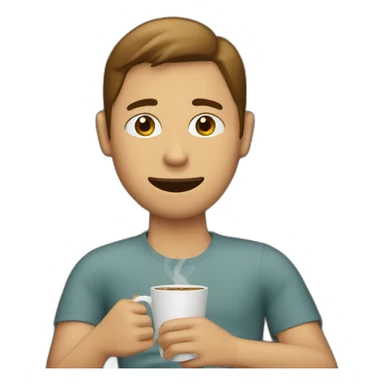 A person drinking coffee while sitting on an lounge chair sticker