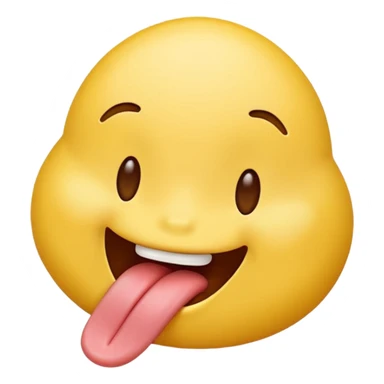 yellow emoji with tongue wiggling out side to side sticker