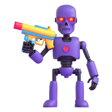 Terminator robot with water gun at Thai Songkran water festival sticker