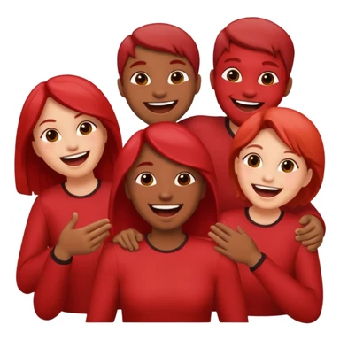 Red group peoples  sticker