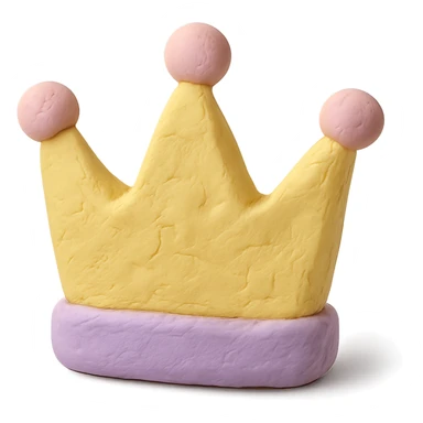 claymation style crown with pastel colors and visible texture sticker