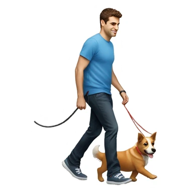 Brian Chesky walking a dog sticker