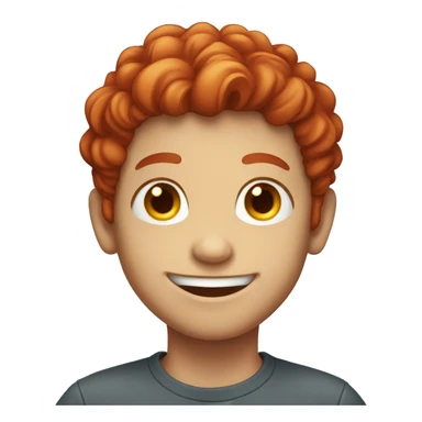 smiling boy with red hair less scary  sticker