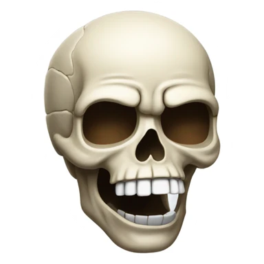 skull sticking its tongue out with a raised eyebrow sticker