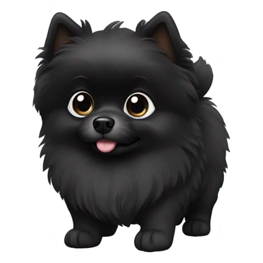 Black Pomeranian pup sticker