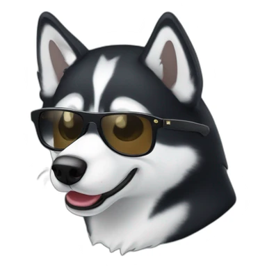 Browk husky in black wayfarer looking cool sticker