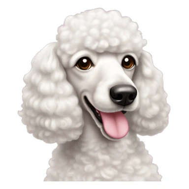 Perrita Fredy poodle blanca con moños rosas en las orejas  sticker