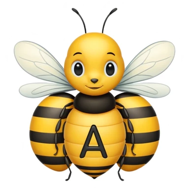 eu quero uma abelha onde no corpo dela apareça a letra A em cursiva sticker