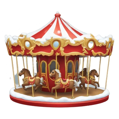 Red carousel with snow sticker