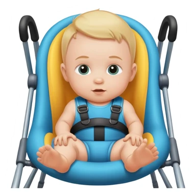 Baby boy in bouncer sticker
