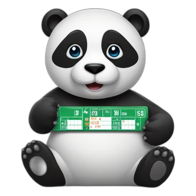 panda with scoreboard sticker
