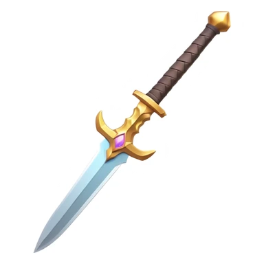 Clash of Clans aesthetic: Cinematic Playful Pixel 3D Sword Portrait Emoji, rendered in a 3D vector-style similar to standard emojis with minimal shading and bold, simplified shapes. A compact, distinct form with signature details, softly glowing with a pixelated adventure charm. Simplified yet unmistakably iconic, highly detailed and consistent, glowing with a soft radiance and high shine. Stylized with a touch of classic pixel-art charm and a soft glowing outline, capturing the essence of a beloved gaming relic with a friendly, playful manner! sticker