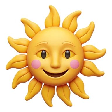 smiling sun with a face, pastel colors, ok visible fingerprints, matte plasticine claymation style sticker