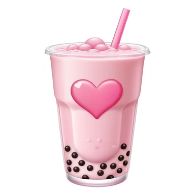 heart shaped boba tea sticker