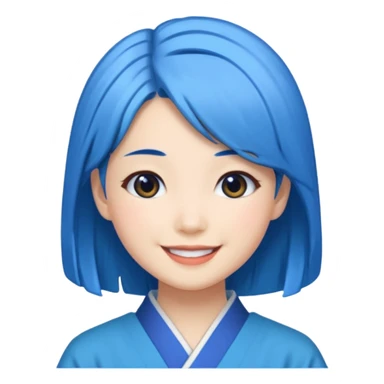 blue haired japanese princess sticker