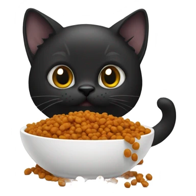 Cat eating black pulses  sticker