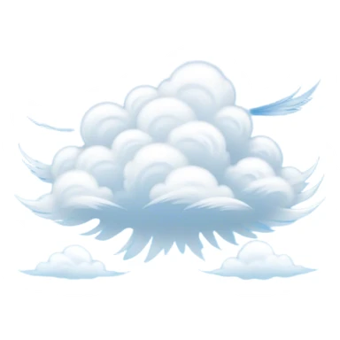 Cinematic Realistic Cirrus Emoji, High and wispy, with thin, delicate clouds stretching across the sky like brush strokes of white. The light, feathery clouds suggest clear weather and distant horizons, evoking a sense of tranquility. Soft glowing outline, capturing the essence of serene skies and airy beauty in a graceful cirrus cloud! sticker