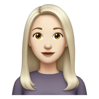 40 years old Woman, white pale skin, brown straight hair, big black eyes sticker