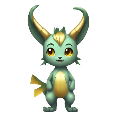 Anthro Shy Shiny Fakémon-Sona With Horns Full Body sticker