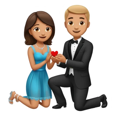 man kneeling and asking for marriage sticker