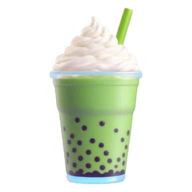 green bubble tea with whipped cream on top sticker