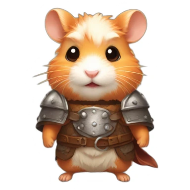 A joyful (((Orange Hamster))) dressed as a ((Viking)), with a warm expression pixelart sticker