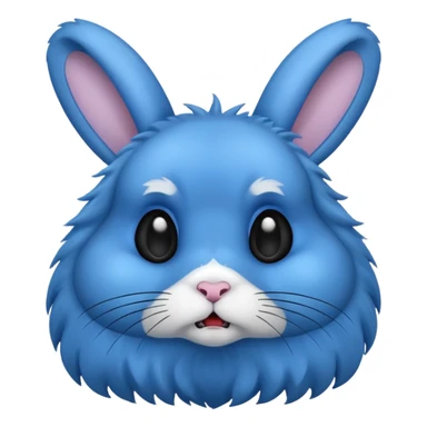 Lapin peur bleu noir sticker