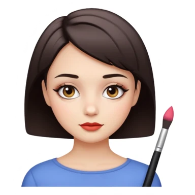make sexy, cute, and gorgeous girl with short hair and makeup on her face sticker