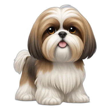 Dog Shih Tzu with long wool full-height  sticker