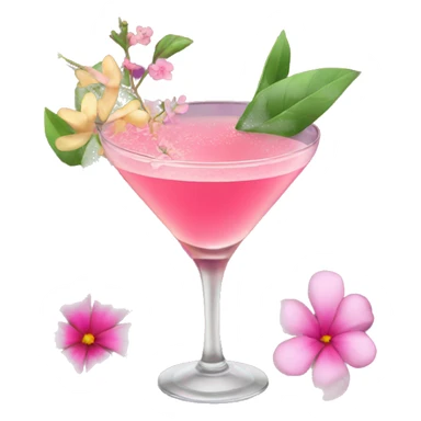 Cocktail with pink flowers sticker