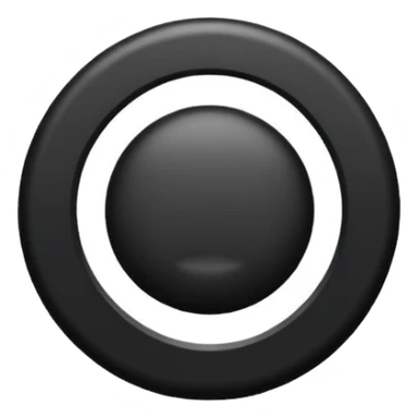 A black circle surrounded by a white circle surrounded by a white circle  sticker