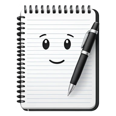 Notebook with pen sticker