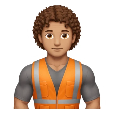 Hot male engineer with curly brown hair and muscles sticker