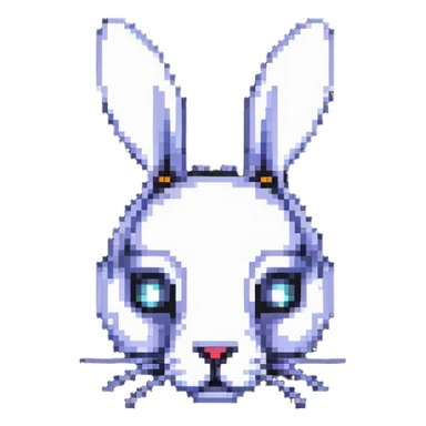 futuristic rabbit robot face, only the face sticker