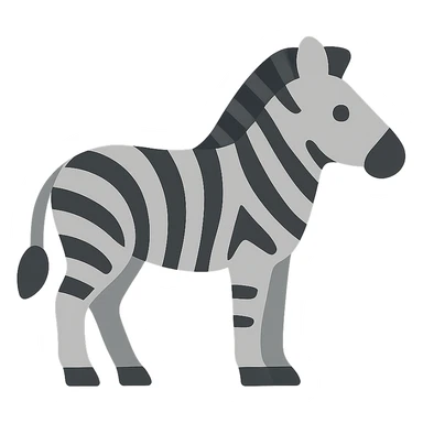 zebra, flat color icon, clean and modern sticker
