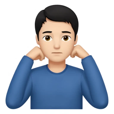 Sleepy man black hair sticker