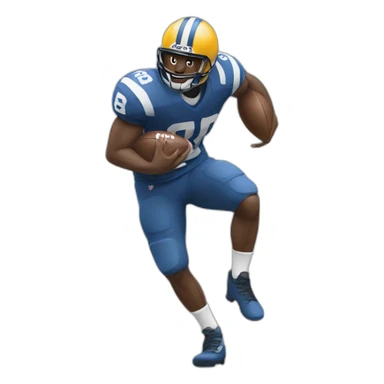 A man plays once a football sticker