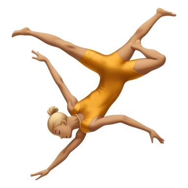 A dynamic emblem symbolizing acrobatic sports, featuring an abstract representation of an acrobat mid-performance, performing a graceful flip or aerial pose. The emblem should incorporate sleek lines and shapes that evoke motion and precision, with a clean, professional look. sticker