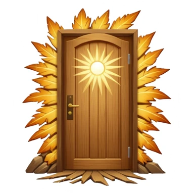 Door bursting open, light blasting outward sticker