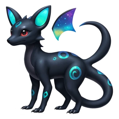 Nebulae Salandit-Umbreon-Fakémon-hybrid-creature (full body)  sticker